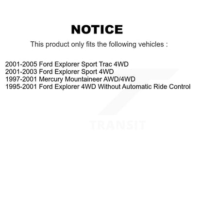 Kit d'amortisseurs avant et arrière, pour Ford Explorer Sport Trac Mercury Mountaineer