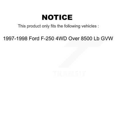 Kit d'amortisseurs avant et arrière pour Ford F-250 4WD de plus de 8 500 lb de 1997 à 1998