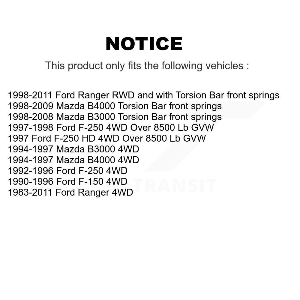 Paire d'amortisseurs arrière pour Ford Ranger F-150 Mazda F-250 B4000 B3000 HD