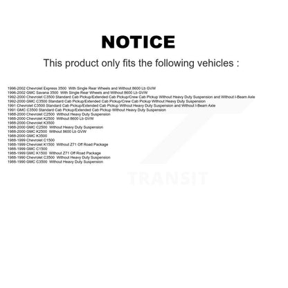 Paire d'amortisseurs arrière pour Chevrolet GMC K1500 C1500 K2500 C2500 K3500 C3500