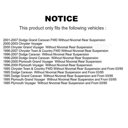 Paire d'amortisseurs arrière pour Dodge Grand Caravan Chrysler Town & Country Voyage