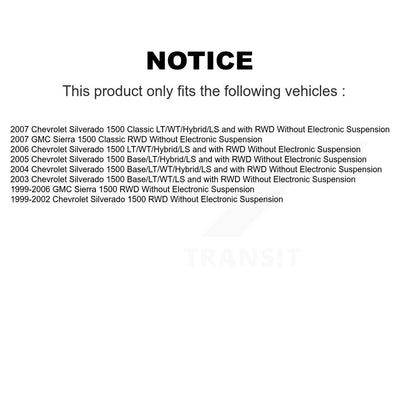 Paire d'amortisseurs arrière pour Chevrolet Silverado 1500 GMC Sierra Classic