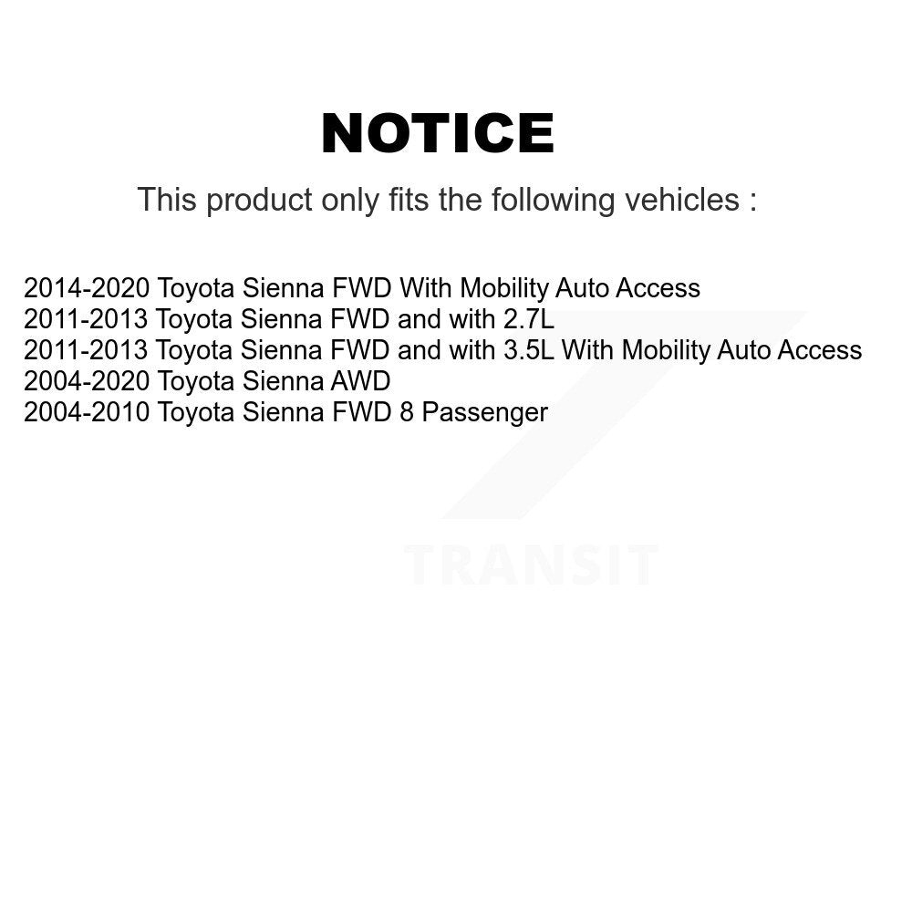 Paire d'amortisseurs de suspension arrière pour Toyota Sienna K78-100299