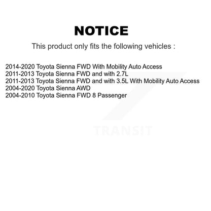 Paire d'amortisseurs de suspension arrière pour Toyota Sienna K78-100299