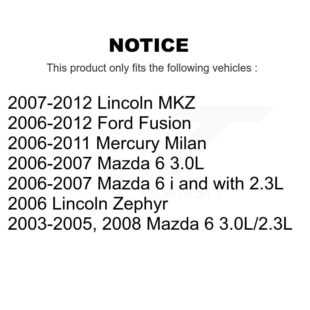 Paire d'amortisseurs arrière pour Ford Fusion Mazda 6 Lincoln MKZ Zephyr Mercury