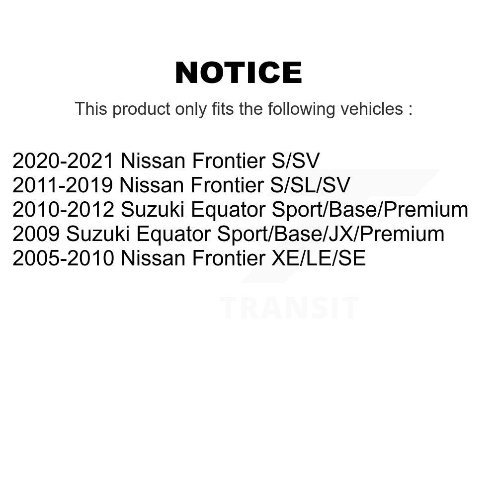 Paire d'amortisseurs de Suspension arrière pour Nissan Frontier Suzuki Equator