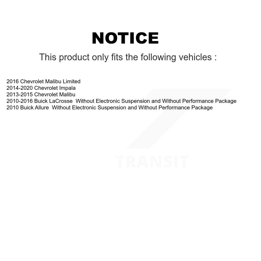 Paire d'amortisseurs arrière pour Chevrolet Malibu Impala Buick LaCrosse Limited