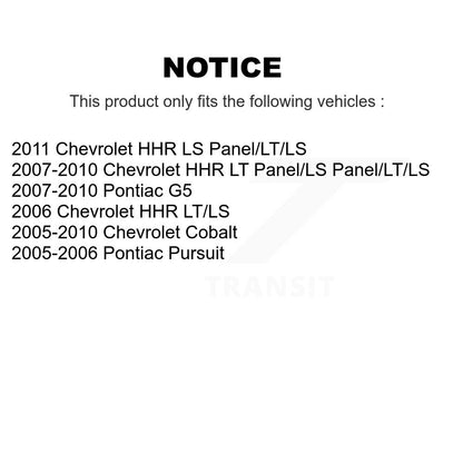 Paire de jambes de suspension avant, pour Chevrolet Cobalt Pontiac G5 HHR Pursuit