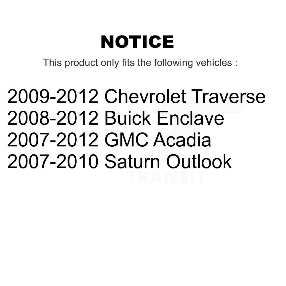 Paire de jambes de suspension avant pour GMC Acadia Buick Enclave Chevrolet Traverse