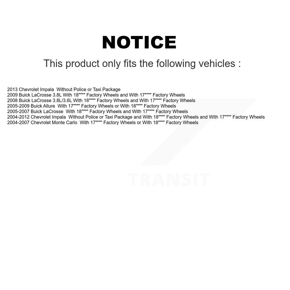 Kit de jambe de force de Suspension avant et arrière, pour Chevrolet Impala Buick LaCrosse Allure Mont