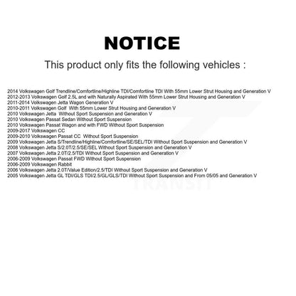 Kit de jambes de suspension avant et arrière, pour Volkswagen Jetta Golf Rabbit Passat CC