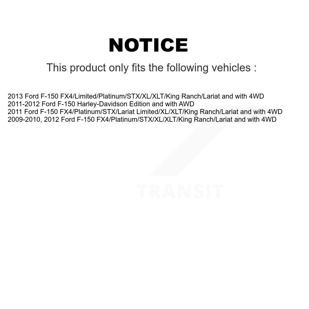 Kit de jambes de suspension avant et arrière pour Ford F-150 K78-100927