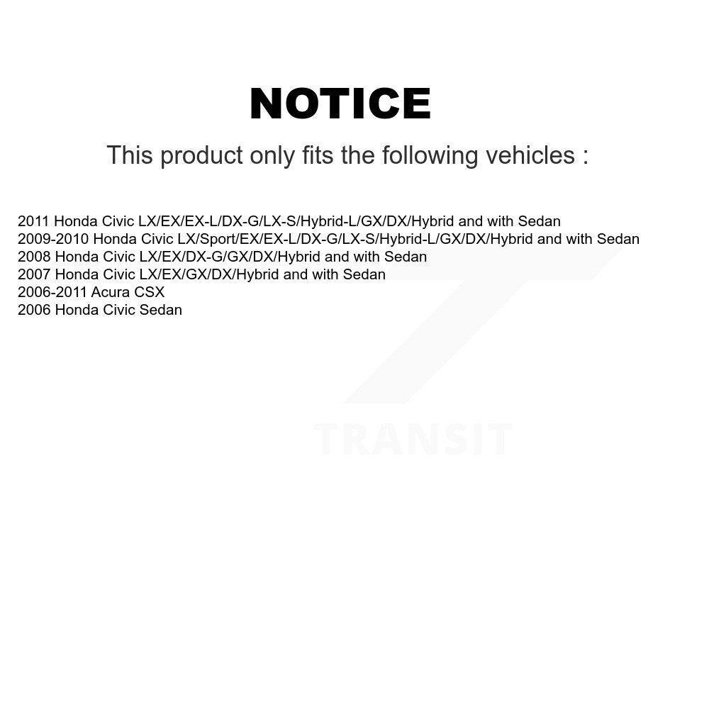 Kit de jambes de suspension et d'amortisseurs avant et arrière, pour Honda Civic Acura CSX