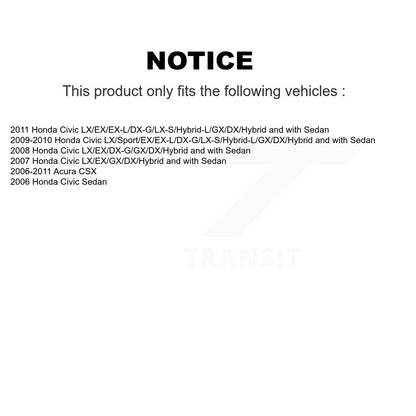 Kit de jambes de suspension et d'amortisseurs avant et arrière, pour Honda Civic Acura CSX
