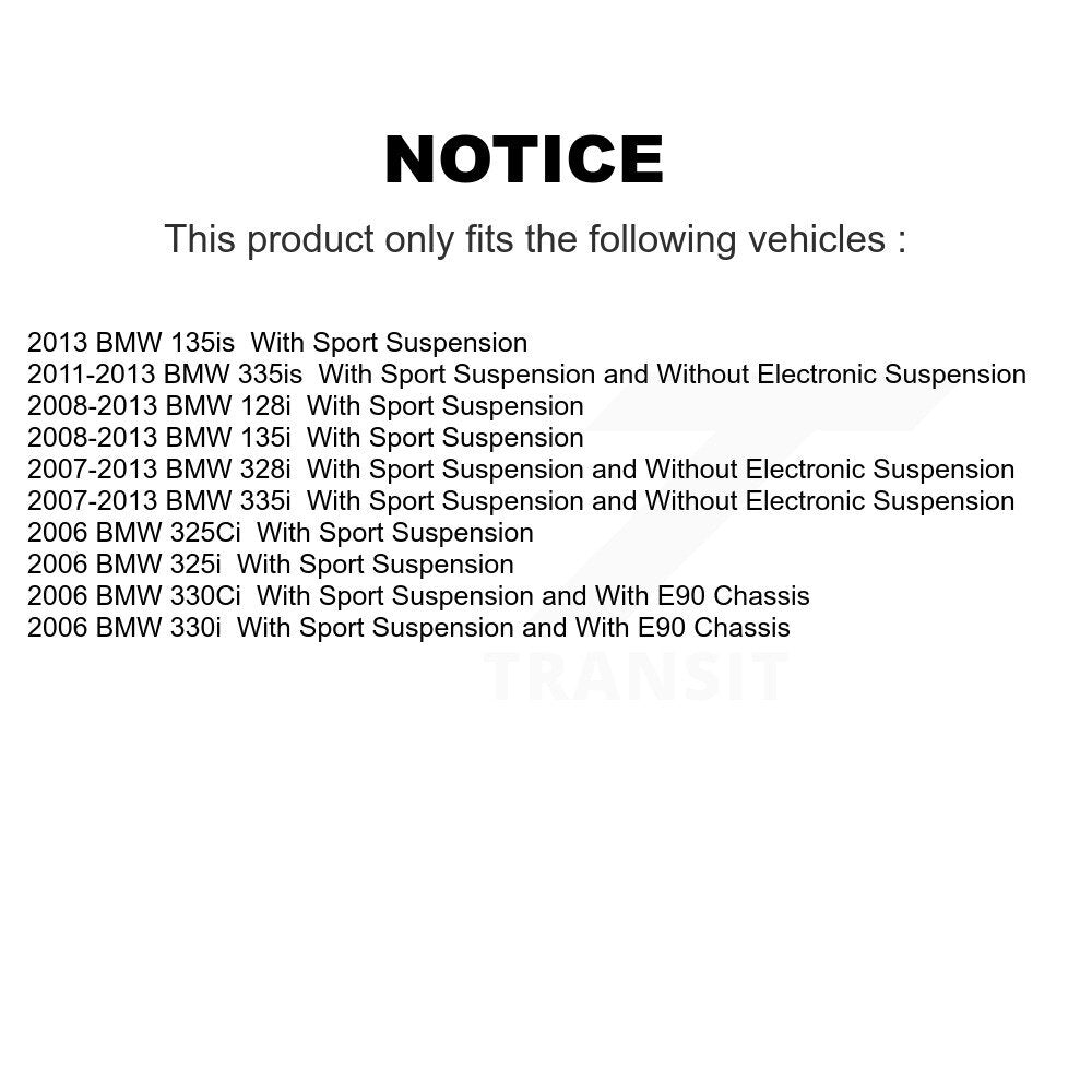 Kit d'amortisseurs de jambes de Suspension avant et arrière, pour BMW 328i 335i 128i 135i 325