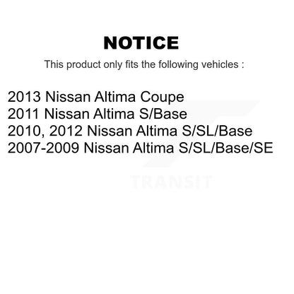 Kit de jambes de suspension et d'amortisseurs avant et arrière pour Nissan Altima