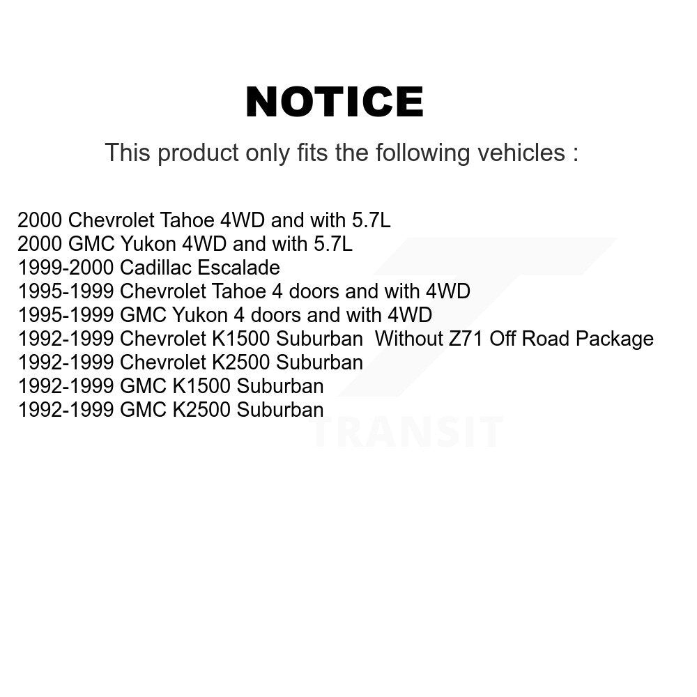 Kit d'amortisseurs avant et arrière, pour Chevrolet GMC Tahoe K1500 banlieue Yukon K250