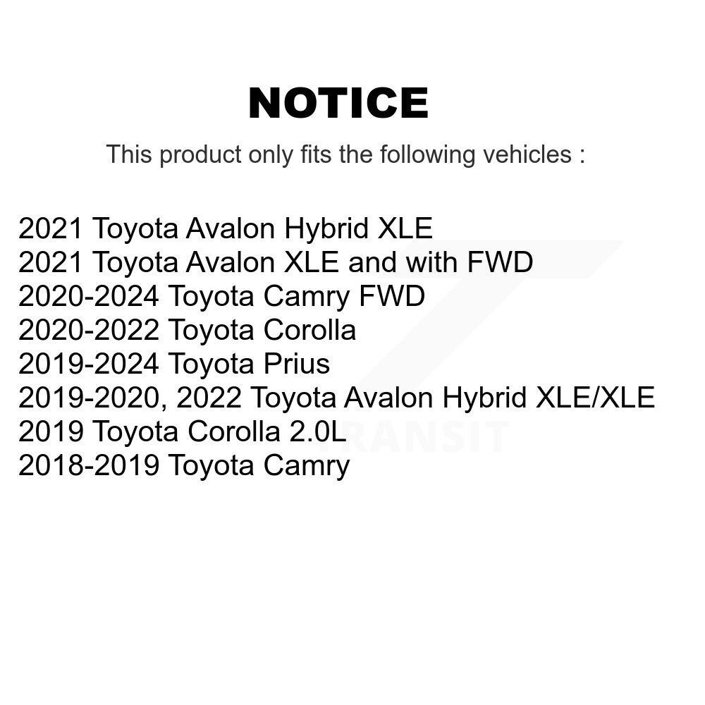 Paire d'amortisseurs de Suspension arrière pour Toyota Corolla Camry Prius Avalon