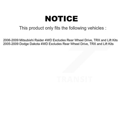 Paire de jambes de force et de ressorts hélicoïdaux avant complets, pour Dodge Dakota Mitsubishi Raider 4W