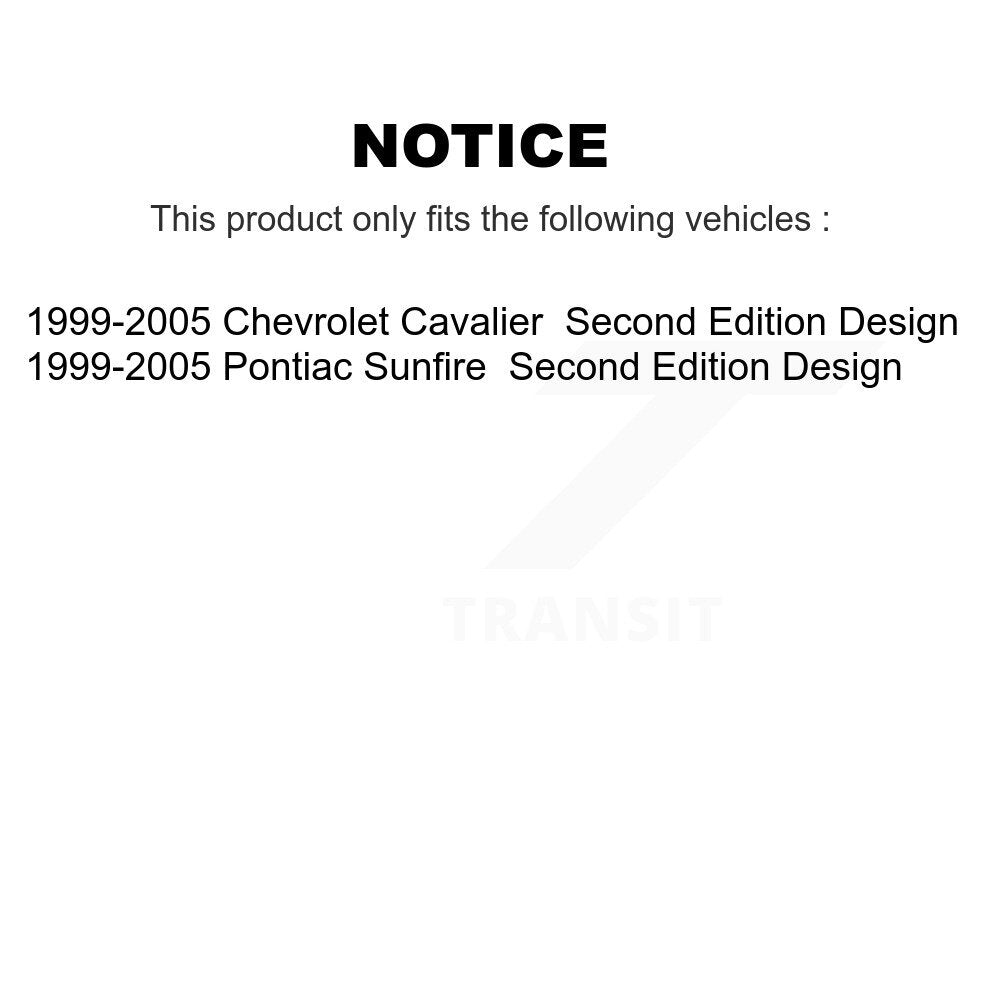 Paire de jambes de force avant et de ressorts hélicoïdaux pour Chevrolet Cavalier Pontiac Sunfire 1999-2005