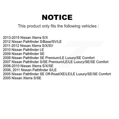 Paire de supports de ressorts hélicoïdaux, amortisseurs avant complets, pour Nissan Pathfinder Xterra
