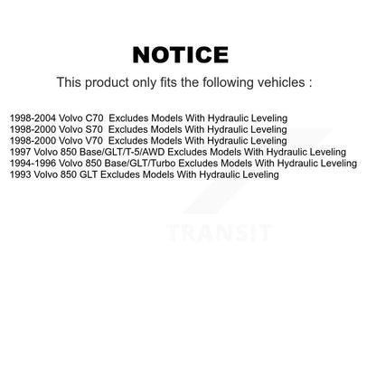 Paire d'assemblage de ressorts hélicoïdaux, amortisseurs avant complets, pour Volvo S70 850 V70 C70