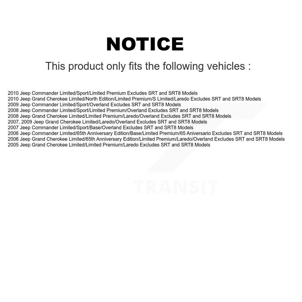 Kit complet d'amortisseurs avant et de ressorts hélicoïdaux, pour Jeep Grand Cherokee Commander