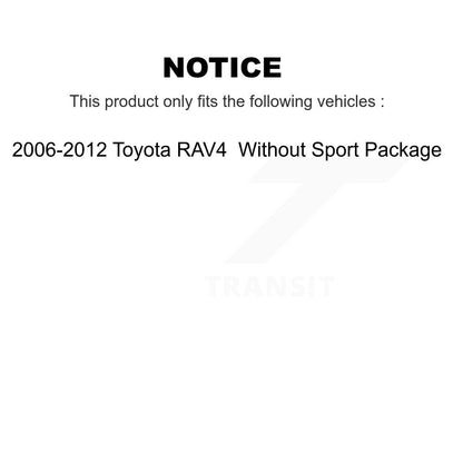 Kit de jambe de force avant et de ressorts hélicoïdaux pour Toyota RAV4 2006-2012 sans ensemble sport