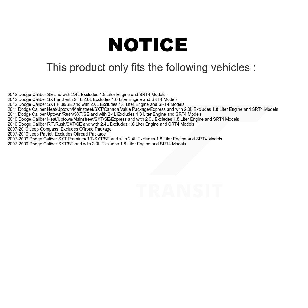 Kit complet de jambe de force et de ressort hélicoïdal avant, pour Jeep Dodge Caliber Patriot Compass
