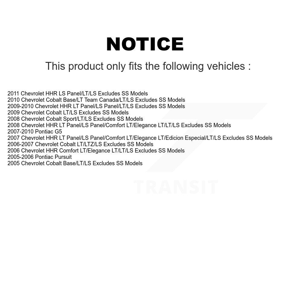 Kit complet de ressorts hélicoïdaux de jambe de force avant, pour Chevrolet Cobalt Pontiac G5 HHR Pursui