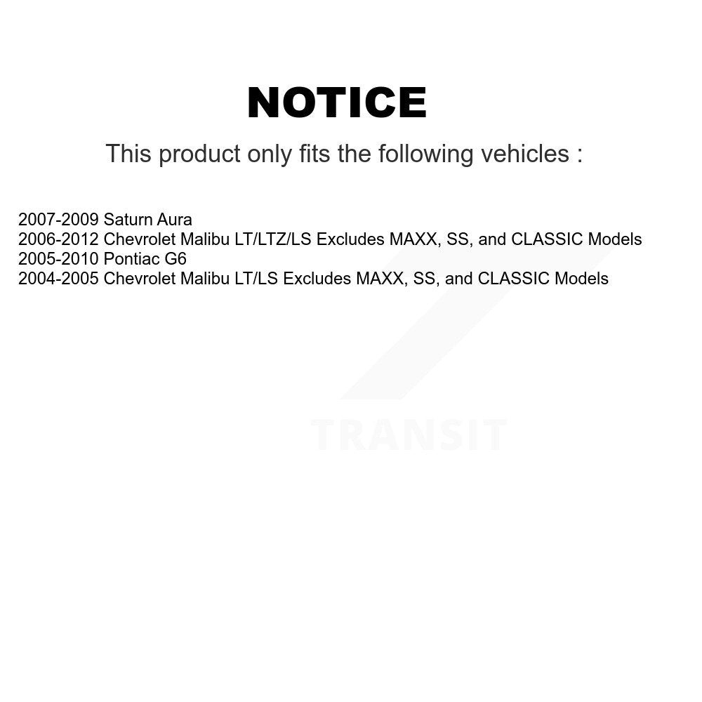 Kit complet de ressorts hélicoïdaux de jambe de force avant, pour Chevrolet Malibu Pontiac G6 Saturn Aur