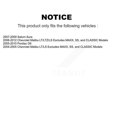 Kit complet de ressorts hélicoïdaux de jambe de force avant, pour Chevrolet Malibu Pontiac G6 Saturn Aur