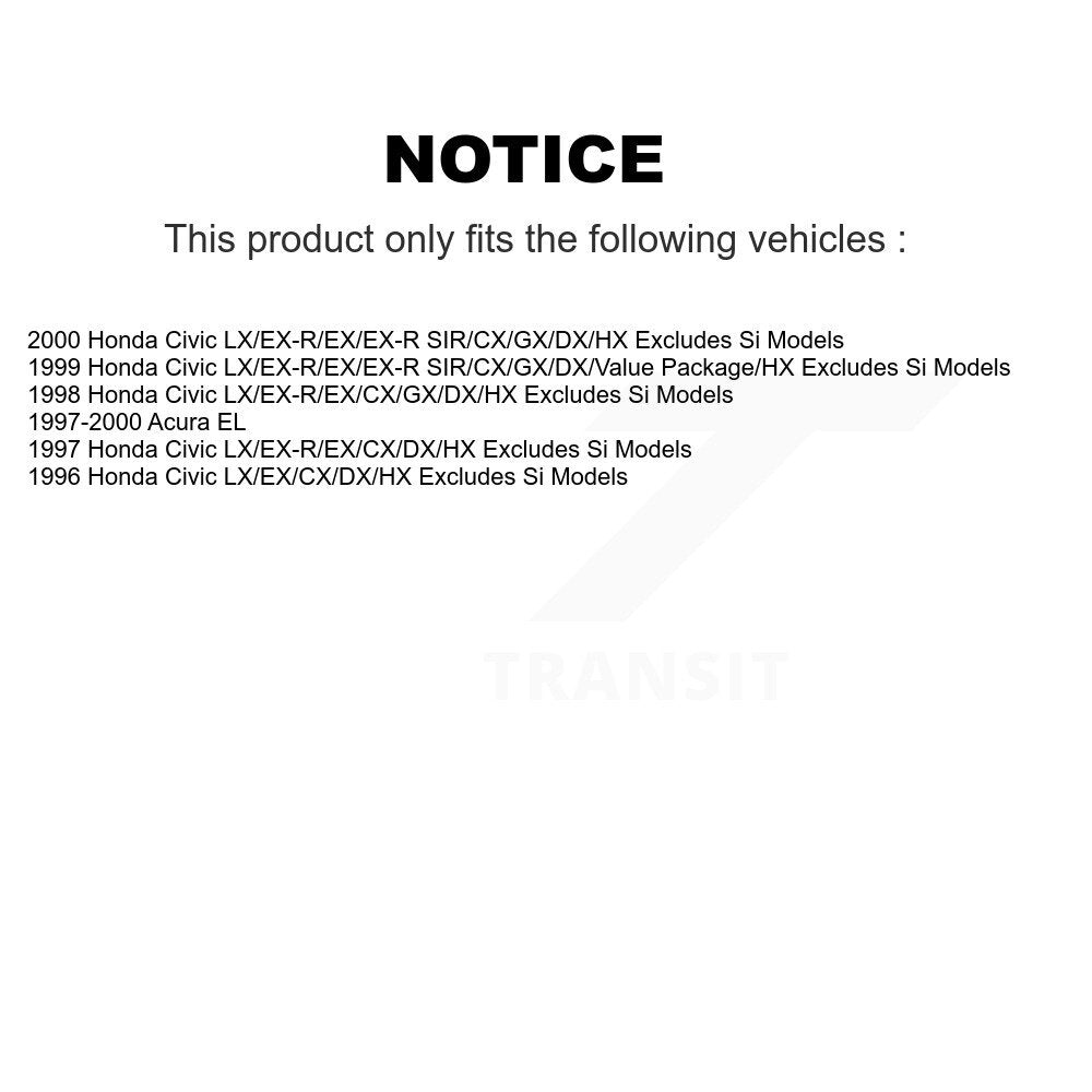 Paire d'assemblages de ressorts hélicoïdaux de jambe de force d'amortisseurs arrière complets pour Honda Civic Acura EL