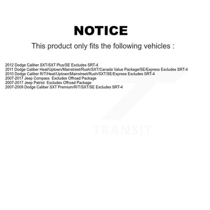 Paire de jambes de force arrière complètes et de ressorts hélicoïdaux, pour Jeep Patriot Compass Dodge Caliber