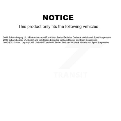 Paire d'assemblages de support d'amortisseurs arrière complets et de ressorts hélicoïdaux pour Subaru Legac