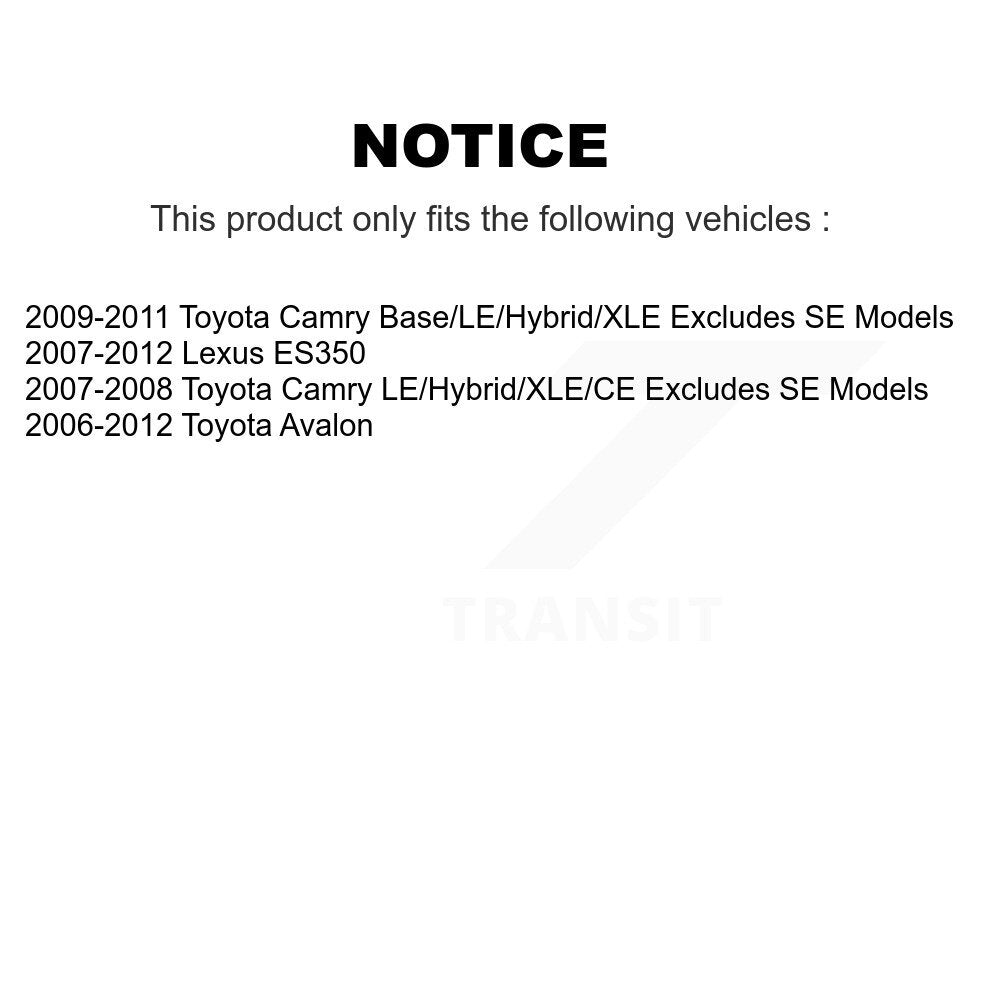 Kit complet de jambe de force et de ressort hélicoïdal avant et arrière, pour Toyota Camry Lexus ES350 Avalon