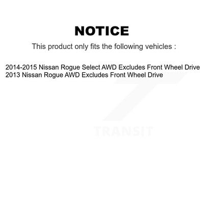 Kit de jambe de force et de ressorts avant pour Nissan Rogue Select, exclut les roues motrices AWD