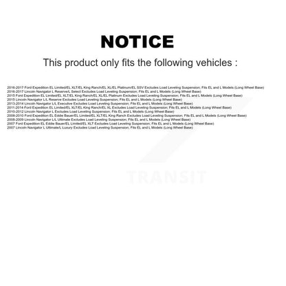 Paire de ressorts hélicoïdaux de jambe de force d'amortisseur arrière complète pour Ford Expedition Lincoln Navigato