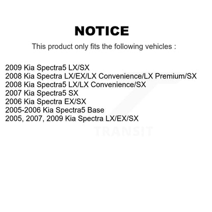 Kit complet de montage de ressorts hélicoïdaux, amortisseurs avant et arrière, pour Kia Spectra Spectra5