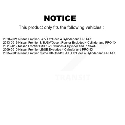 Paire de jambes de force avant et de ressorts hélicoïdaux pour Nissan Frontier, exclut 4 cylindres PRO-4X