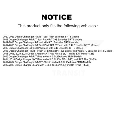 Paire de supports de ressorts hélicoïdaux, amortisseurs avant complets, pour chargeur Dodge Challenger