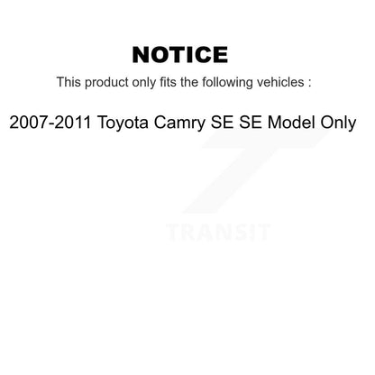 Kit de jambe de force avant et arrière et ressorts hélicoïdaux, pour modèle Toyota Camry SE 2007 – 2011 uniquement