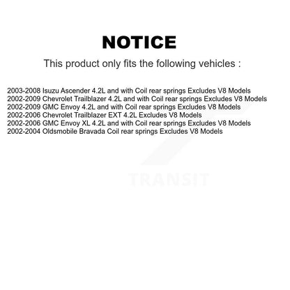 Kit de jambe de force et ressort avant et arrière, pour Chevrolet GMC Trailblazer Envoy XL EXT Bravad