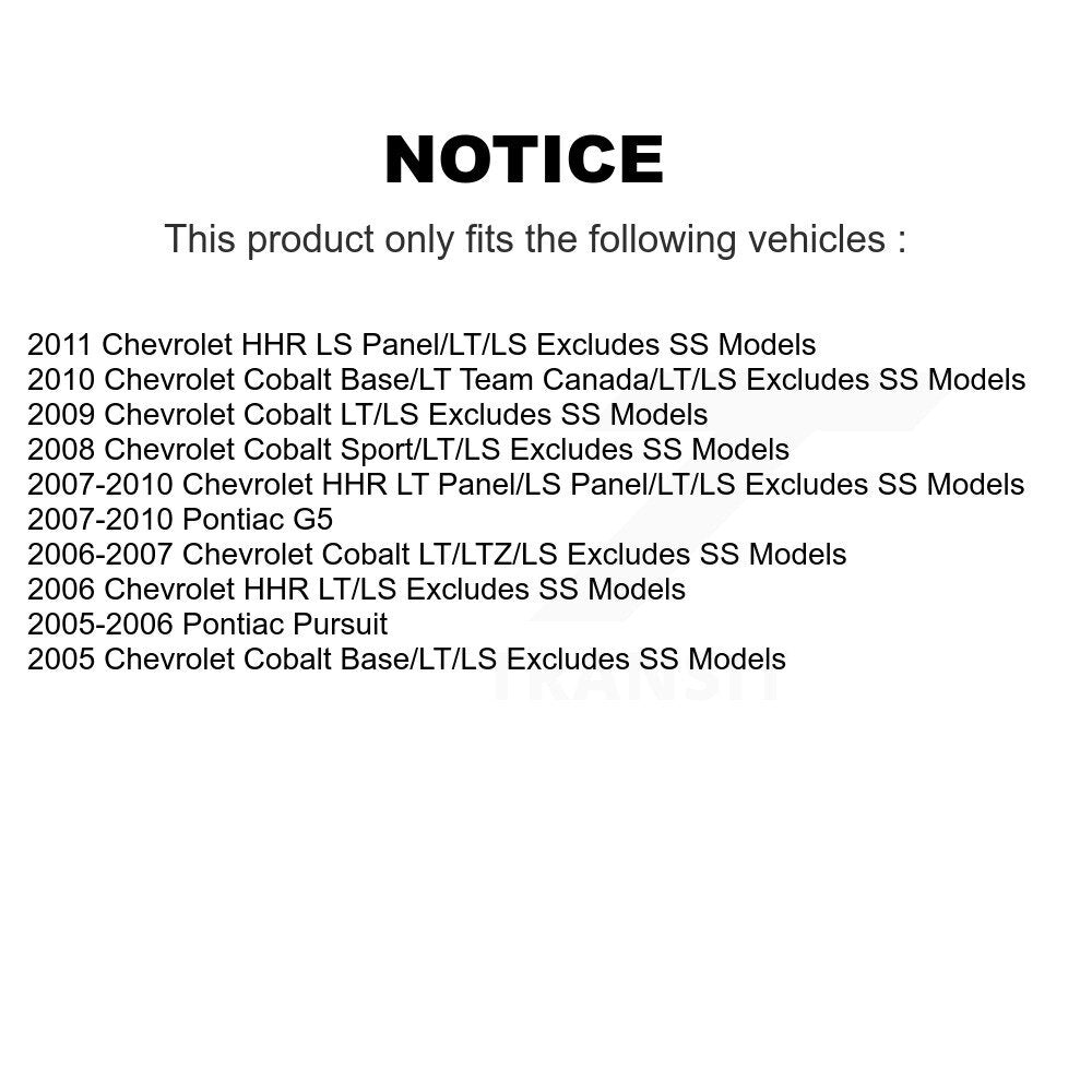 Kit de jambe de force avant et arrière et ressort hélicoïdal, pour Chevrolet Cobalt Pontiac G5 HHR Pursui