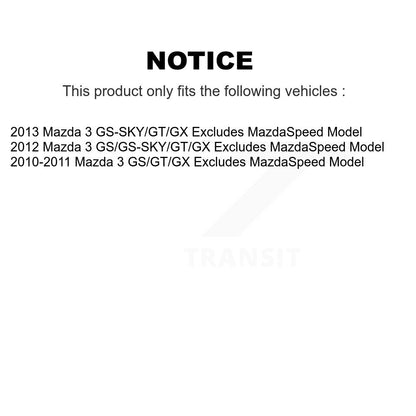 Kit complet de ressorts hélicoïdaux avant et arrière pour Mazda 3, exclut le modèle MazdaSpeed