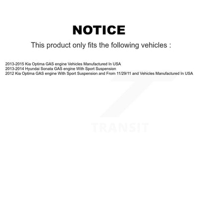 Kit complet d'amortisseurs avant et arrière et ressorts hélicoïdaux, pour Kia Optima Hyundai Sonat