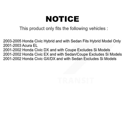 Kit complet de montage de ressorts hélicoïdaux, amortisseurs avant et arrière, pour Honda Civic Acura EL