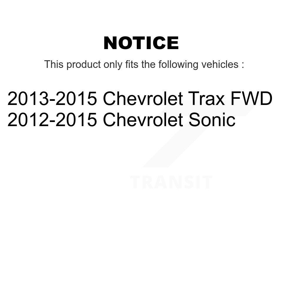 Matériel de chaussure de tambour de frein à revêtement arrière et Kit de roulement de moyeu pour Chevrolet Sonic Trax