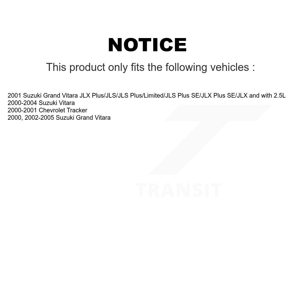 Matériel de chaussure de tambour de frein arrière et Kit de roulement pour Suzuki Grand Vitara Chevrolet