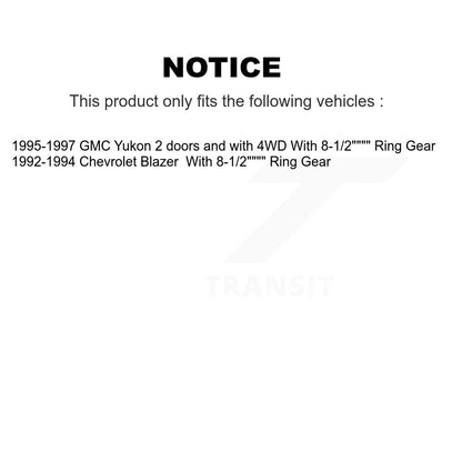 Kit de roulement de frein à tambour arrière pour GMC Yukon Chevrolet Blazer avec anneau 8-1/2" Gea
